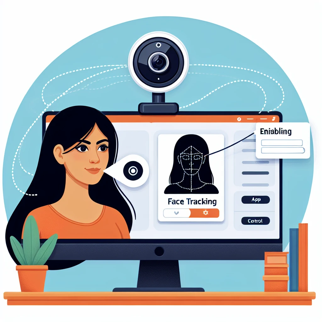 How do I enable face tracking on my webcam?