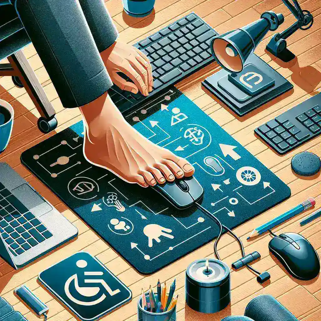 What advantages do foot-operated mouse devices offer for accessibility?